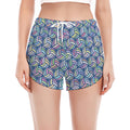 Pastel Volleyball Pattern Print Women's Split Running Shorts