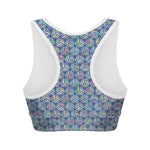 Pastel Volleyball Pattern Print Women's Sports Bra