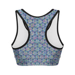 Pastel Volleyball Pattern Print Women's Sports Bra