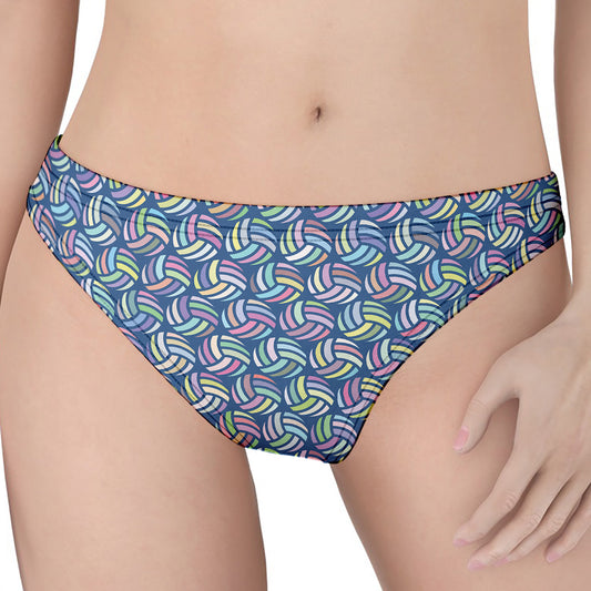 Pastel Volleyball Pattern Print Women's Thong