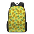 Pastel Yellow Pineapple Pattern Print 17 Inch Backpack