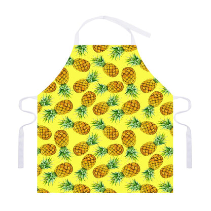 Pastel Yellow Pineapple Pattern Print Adjustable Apron