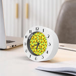 Pastel Yellow Pineapple Pattern Print Alarm Clock