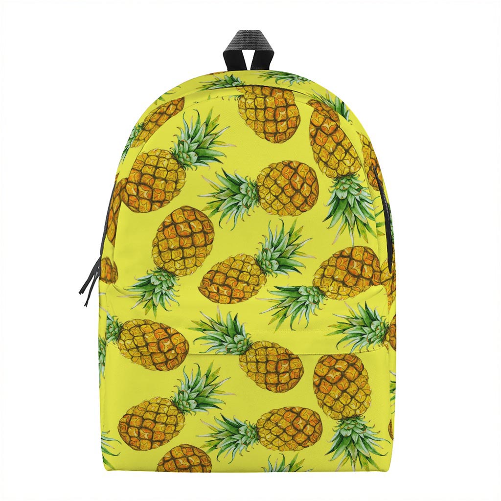 Pastel Yellow Pineapple Pattern Print Backpack