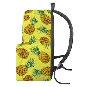 Pastel Yellow Pineapple Pattern Print Backpack