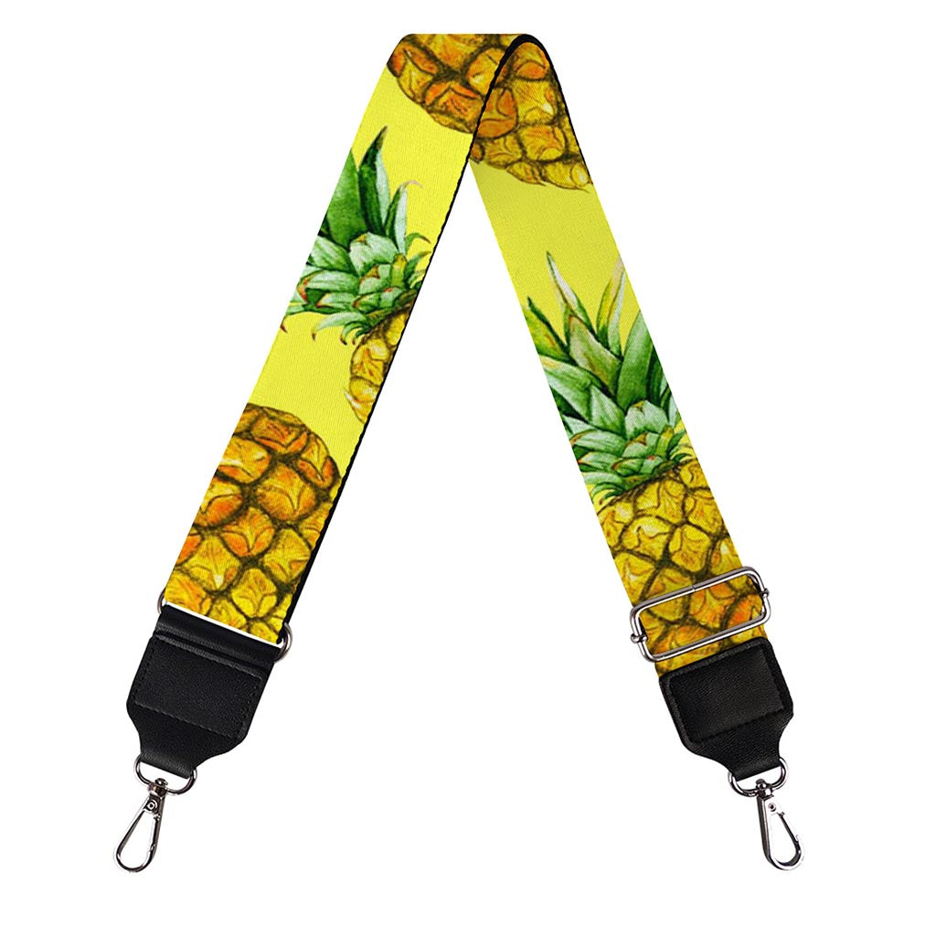 Pastel Yellow Pineapple Pattern Print Bag Strap