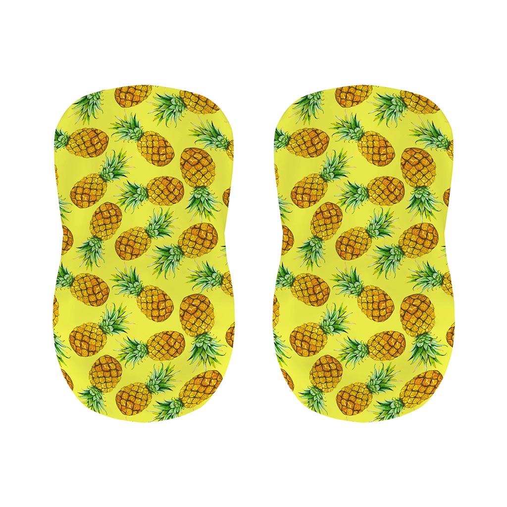 Pastel Yellow Pineapple Pattern Print Bar Stool Covers