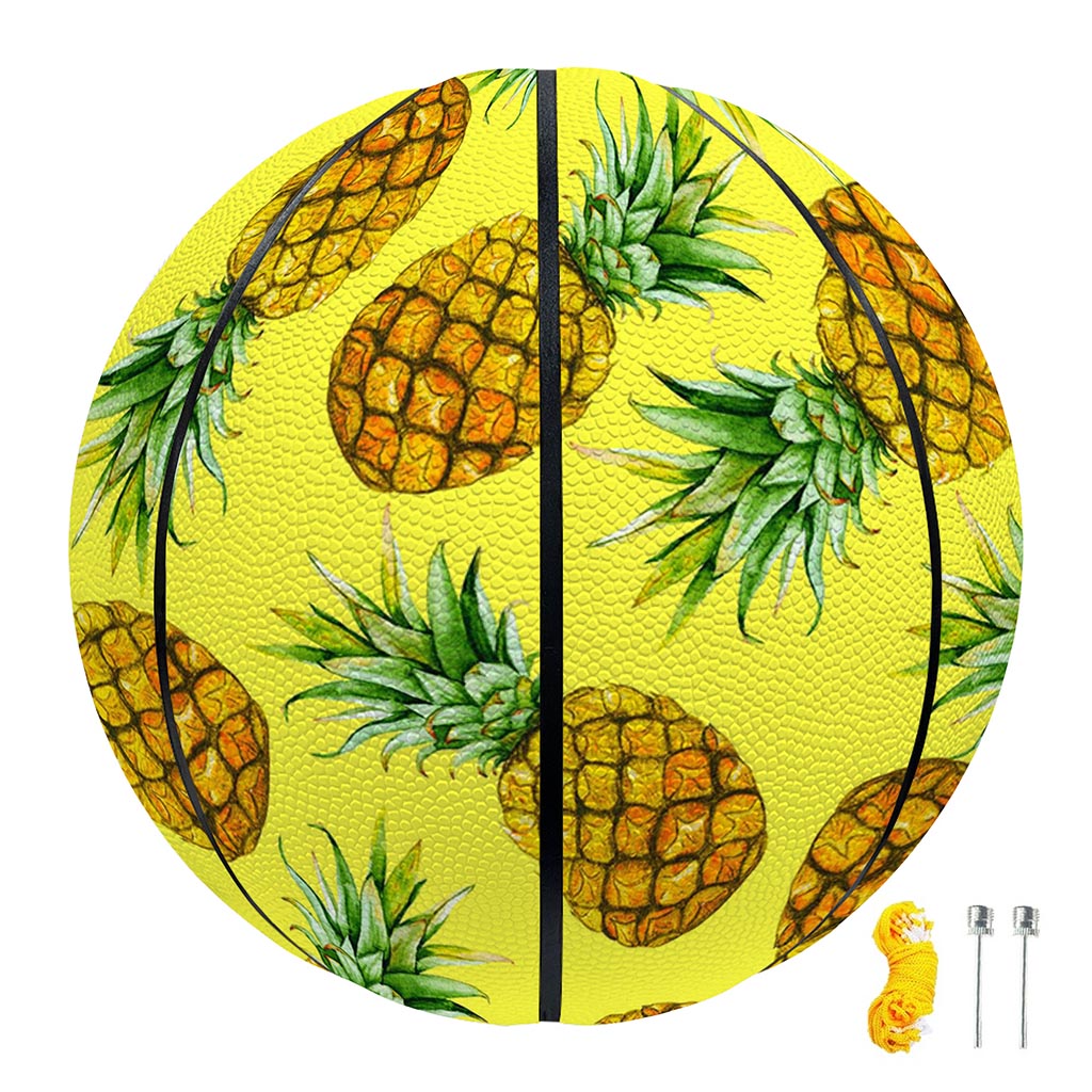 Pastel Yellow Pineapple Pattern Print Basketball