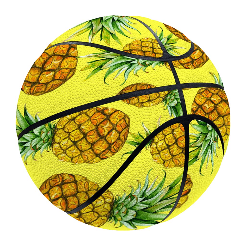 Pastel Yellow Pineapple Pattern Print Basketball