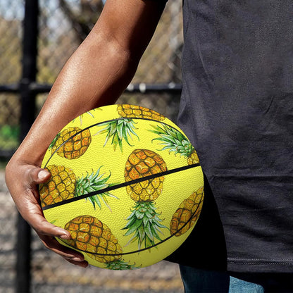 Pastel Yellow Pineapple Pattern Print Basketball