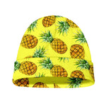 Pastel Yellow Pineapple Pattern Print Beanie