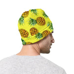 Pastel Yellow Pineapple Pattern Print Beanie