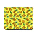Pastel Yellow Pineapple Pattern Print Bifold Wallet