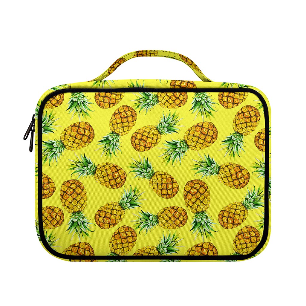 Pastel Yellow Pineapple Pattern Print Briefcase Bible Bag