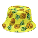 Pastel Yellow Pineapple Pattern Print Bucket Hat