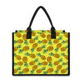 Pastel Yellow Pineapple Pattern Print Canvas Tote Bag