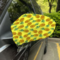 Pastel Yellow Pineapple Pattern Print Car Side Mirror Covers