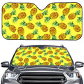Pastel Yellow Pineapple Pattern Print Car Windshield Sun Shade