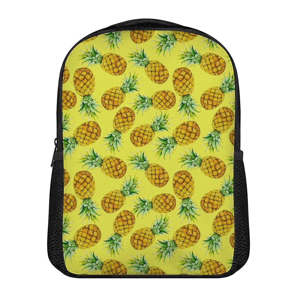 Pastel Yellow Pineapple Pattern Print Casual Backpack