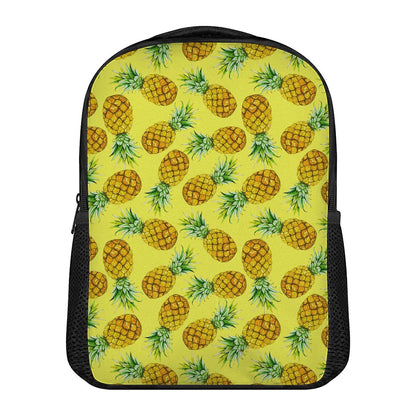 Pastel Yellow Pineapple Pattern Print Casual Backpack