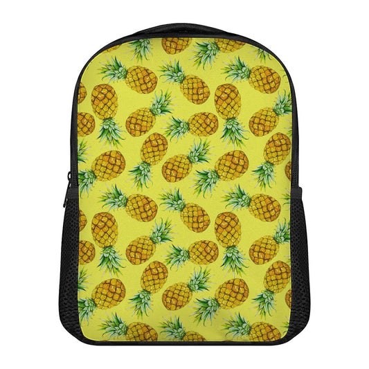 Pastel Yellow Pineapple Pattern Print Casual Backpack