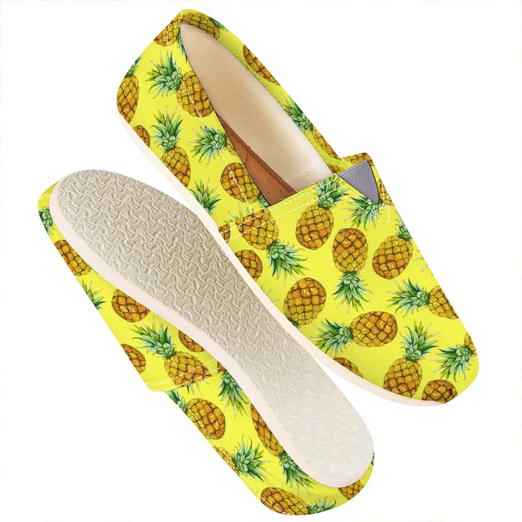 Pastel Yellow Pineapple Pattern Print Casual Shoes