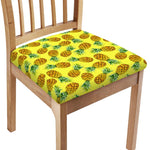Pastel Yellow Pineapple Pattern Print Chair Cushion Cover
