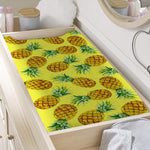 Pastel Yellow Pineapple Pattern Print Changing Pad Cover