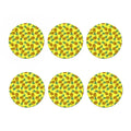 Pastel Yellow Pineapple Pattern Print Coaster Set
