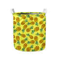 Pastel Yellow Pineapple Pattern Print Collapsible Laundry Basket