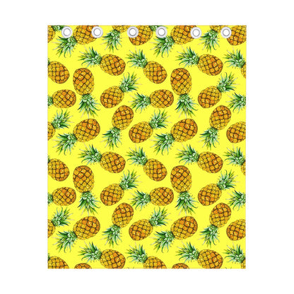 Pastel Yellow Pineapple Pattern Print Curtain