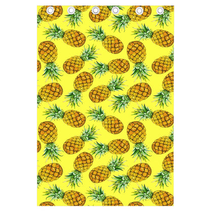Pastel Yellow Pineapple Pattern Print Curtain