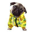 Pastel Yellow Pineapple Pattern Print Dog Zip Up Hoodie