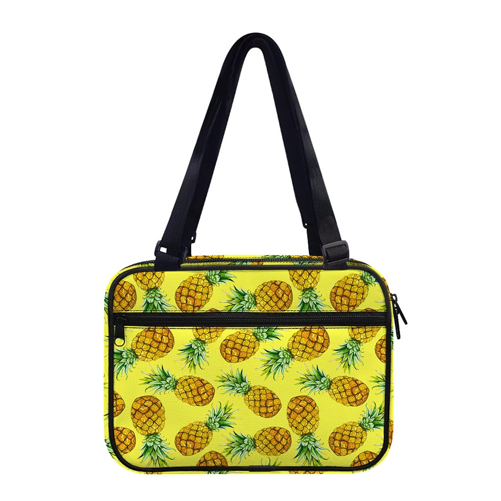 Pastel Yellow Pineapple Pattern Print Double Strap Bible Bag