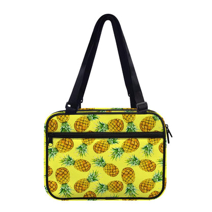 Pastel Yellow Pineapple Pattern Print Double Strap Bible Bag