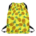 Pastel Yellow Pineapple Pattern Print Drawstring Backpack