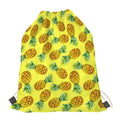 Pastel Yellow Pineapple Pattern Print Drawstring Bag
