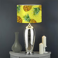 Pastel Yellow Pineapple Pattern Print Drum Lamp Shade