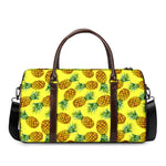 Pastel Yellow Pineapple Pattern Print Duffle Bag