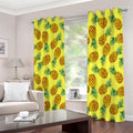 Pastel Yellow Pineapple Pattern Print Extra Wide Grommet Curtains