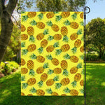Pastel Yellow Pineapple Pattern Print Garden Flag