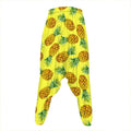 Pastel Yellow Pineapple Pattern Print Hammer Pants