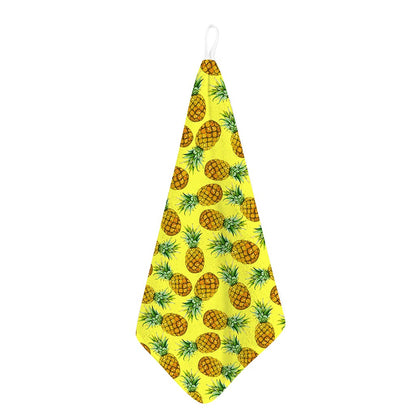 Pastel Yellow Pineapple Pattern Print Hand Towel