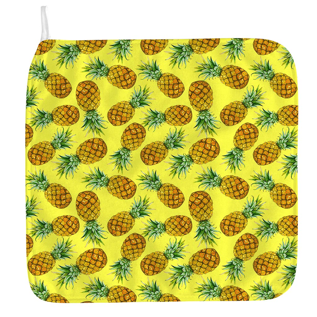 Pastel Yellow Pineapple Pattern Print Hand Towel