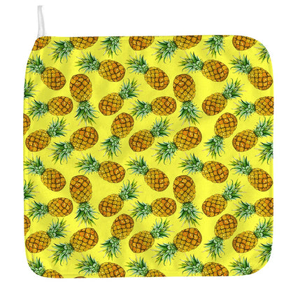 Pastel Yellow Pineapple Pattern Print Hand Towel