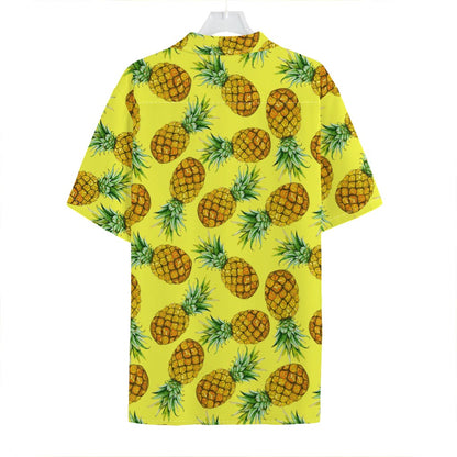 Pastel Yellow Pineapple Pattern Print Hawaiian Shirt