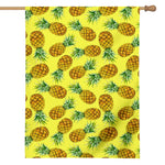 Pastel Yellow Pineapple Pattern Print House Flag