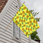 Pastel Yellow Pineapple Pattern Print House Flag