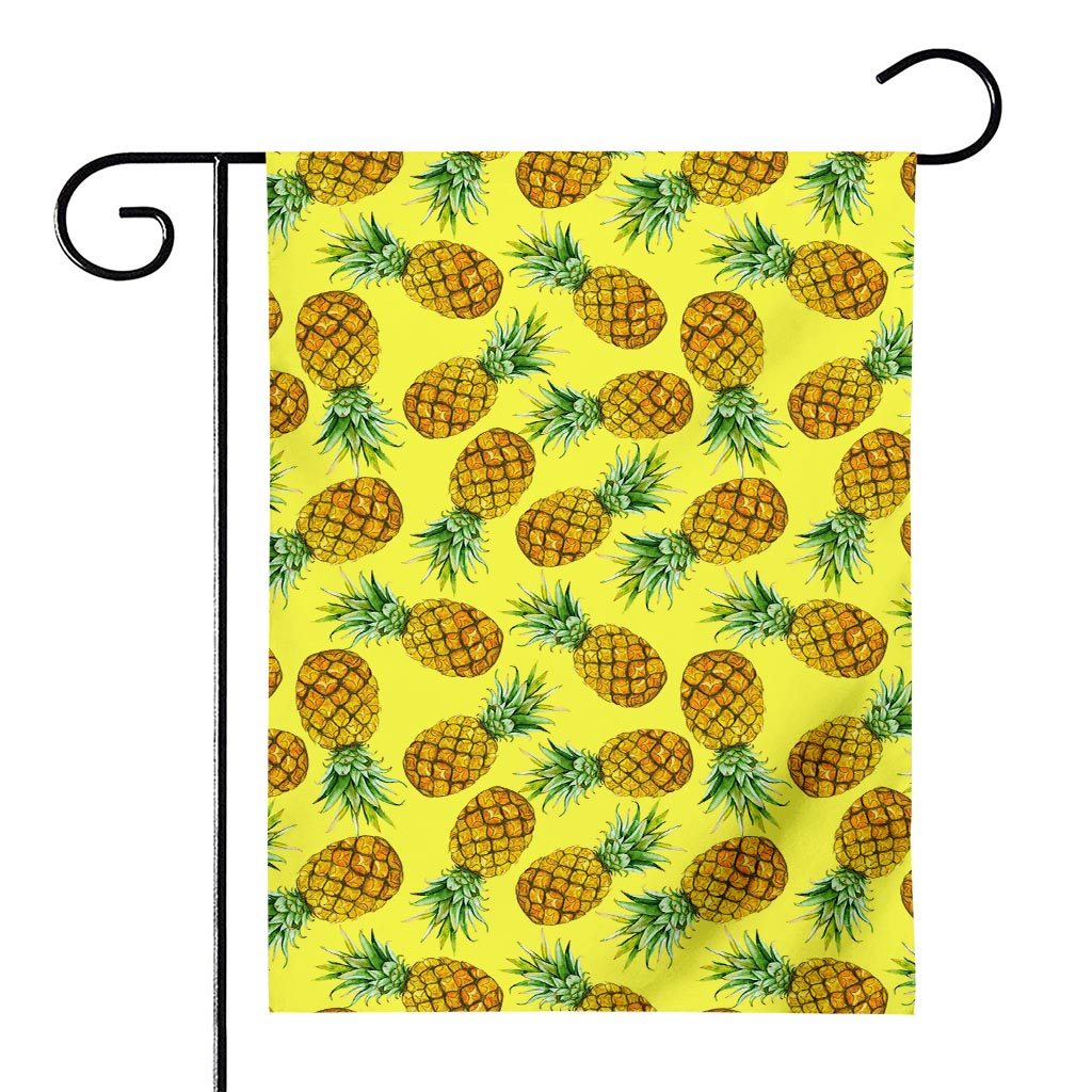Pastel Yellow Pineapple Pattern Print House Flag