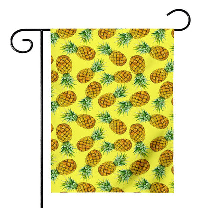 Pastel Yellow Pineapple Pattern Print House Flag